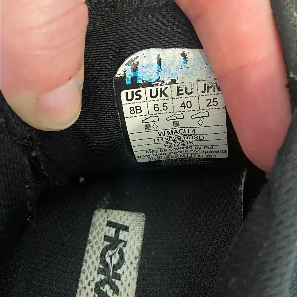 HOKA One One Black ProFly W Mach 4 Running Sneakers Size 8